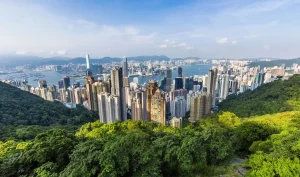 Victoria Peak on the western half of Hong Kong Island