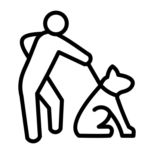 dog and its owner icon
